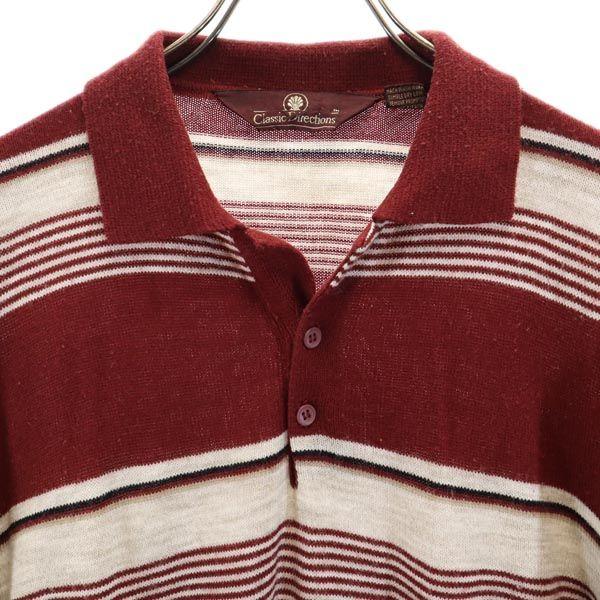 CLASSIC DIRECTIONS anii '80 vintage Model Bordură Tricou Polo tricot cu mânecă lungă Bărbați Second-hand