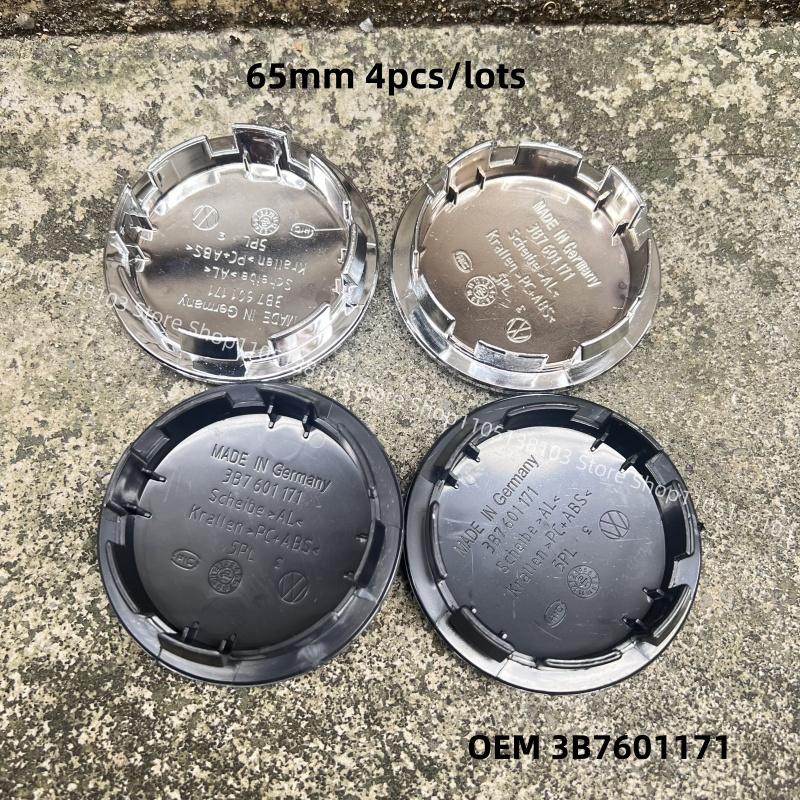 4pcs 65mm Car Wheel Center Hub Cap for VW Wolfsburg Edition Golf GTI R Logo Badge Hubcaps OEM 3B7601171