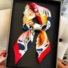 Luxury 70cm Square Women Silk Scarf Flower Print Designer Beach Scarves Shawl Bandana Decorate Hijab Neckerchief