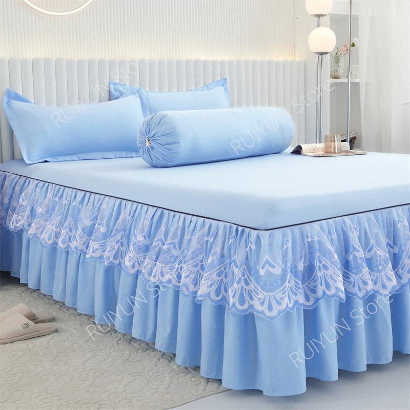 New Princess Bed Skirt Mattress Protector Bedsheet Ruffled Lace Bed Skirt Bedding Bed Cover Bedspread Non-slip Mattress Cover