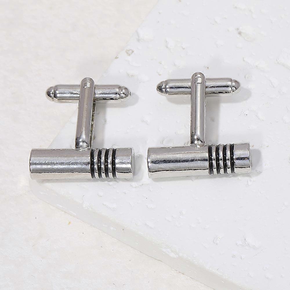 New minimalist and stylish men's business alloy cufflinks, French-style striped shirt studs.
