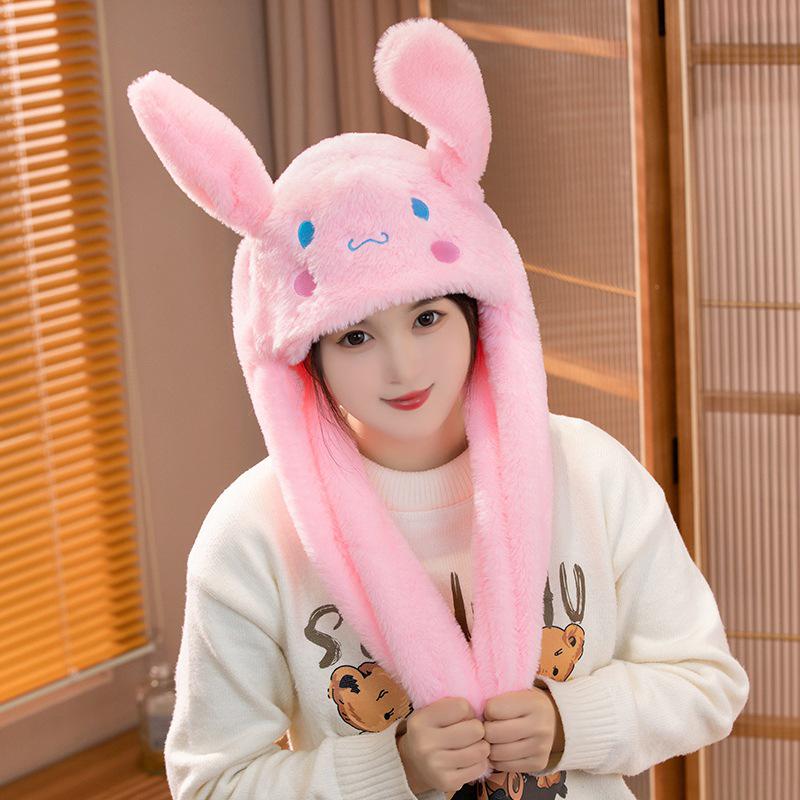 Winter Plush Ear Moving Airbag Hat - Cute Gift for Girlfriend & Kids, Perfect for Festive Fun