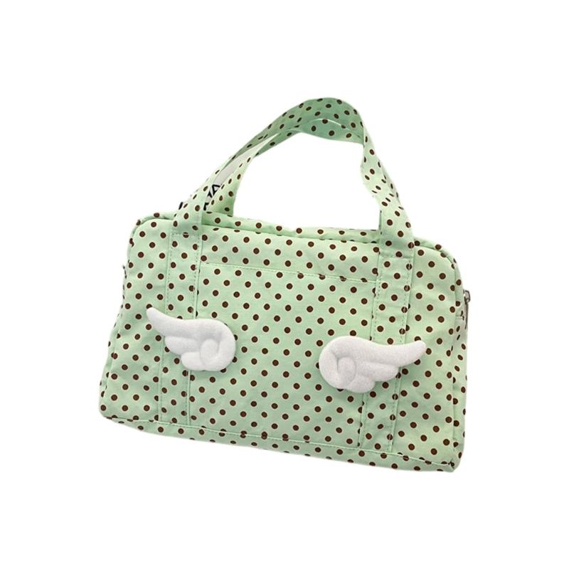 Practical Wear Resistant Cosmetic Bag With Design Spacious Travel Toiletry Organizer Portable Carry Handle зелёный