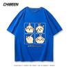 Chiikawa Cute Four-cell Pattern T-shirt Summer High Quality 100% Cotton T-shirt Casual Comfortable Loose Men's T-shirt