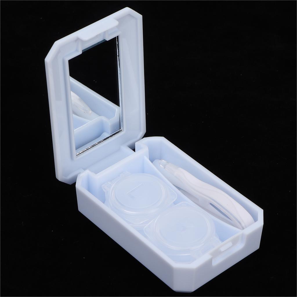 Contact Lens Box Contact Lens Soak Storage Container with Mirror Tweezer Stick Remover Tool