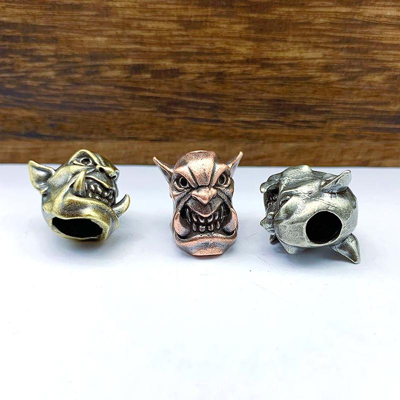 Sharp Toothed Pirate King Brass Knife Beads EDC DIY Paracord Woven Bracelets Lanyard Pendants Accessories Outdoor Tool