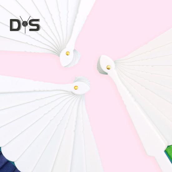 Rainbow Folding Fan Portable Plastic Handheld Colorful Summer Cooling Fan Decoration Dance Performance Props Party Costume Accessories