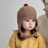 Pompom Winter Baby Hat Solid Color Kids Ear Protection Hat  Outdoor Activities