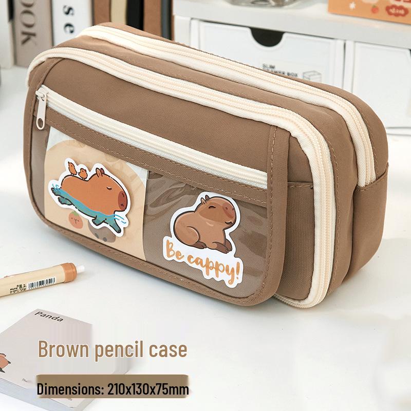 2024 Stylish Girls' Transparent Pencil Case - Large Capacity for Junior High & Primary Students