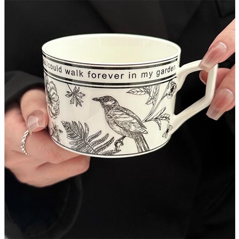French Retro Midsummer Flower Ceramic Coffee & Tea Cup Set