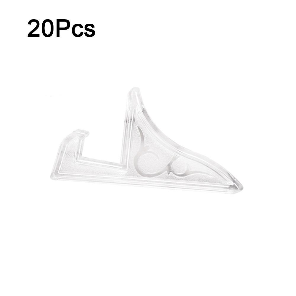 20Pcs Simple Easels Photo Holder Transparent/Black Picture Frame Display Shelves  for Desktop