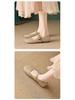 Weiwei Girl 520-1 French Mary Jane Fairy Style Flats - Women's Plus Size, Single Strap, Shallow Mouth.