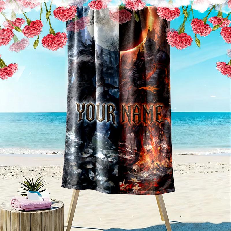 Custom Game  Print Beach Towel, Large Soft Quick Dry Towel for Beach Camping Swimming