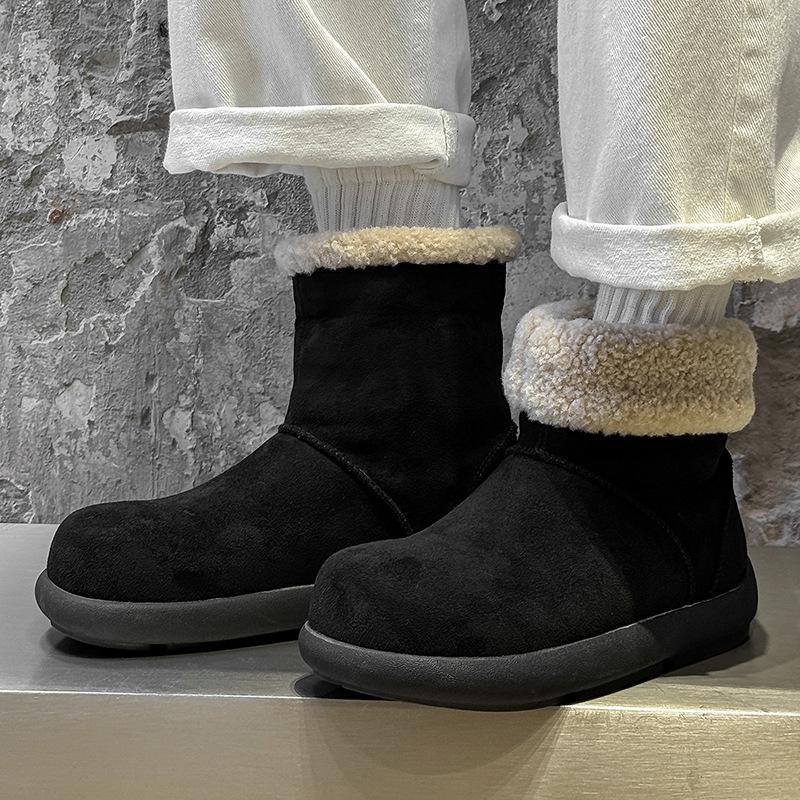 2025 new winter couple snow boots velvet flat boots 22715-11715 apricot, brown, yellow-J