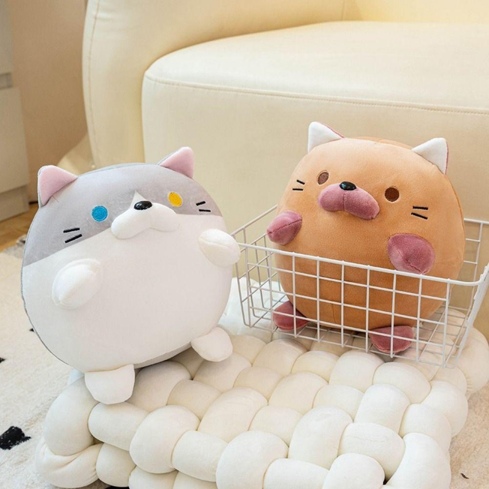 Cartoon Kitten Ball Nap Pillow Cat Circular Kitten Ball Plush Pillow  School