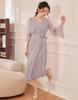Hanmall Gray Puff Formal Long Suitable for Women In Their and Graduation LON718 Dress, Wedding, Business, Chiffon, Sleeve, Dress, Sleeve, A-Line, 20s,