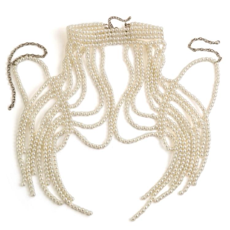 Elegant Faux Pearls Shoulder Necklace For Women Perfect For Pageants Proms Party Wedding Photo Props