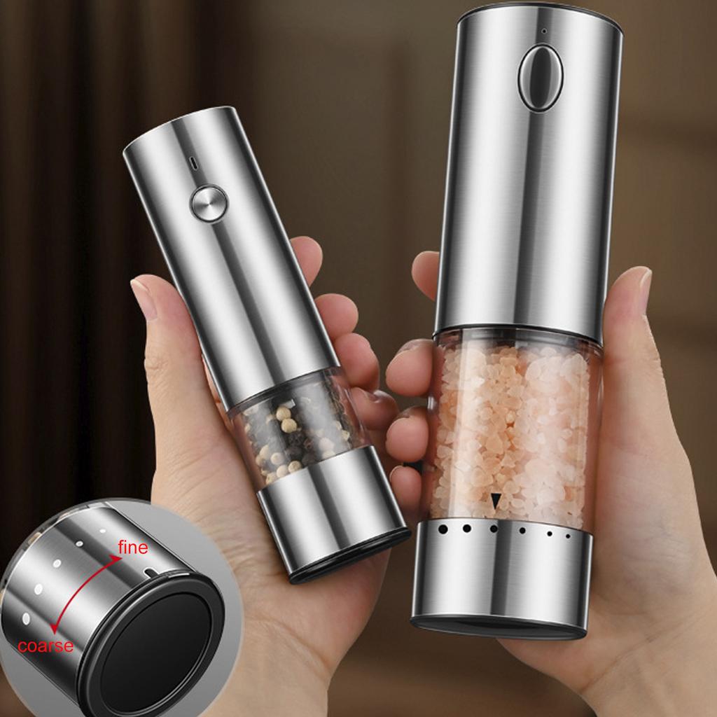 Electric Salt And Pepper Grinder Set Effortless Peppers Mill with Adjustable Ceramic Grinder for Cooking Enthusiasts