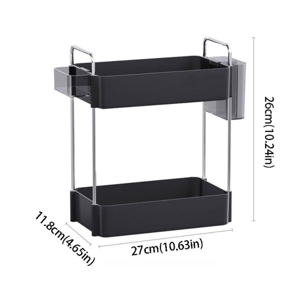 

Strong Bearing Capacity Double Tier Storage Stand Double-Layer Design Sturdy Construction Bathroom Organizer Pen Holder