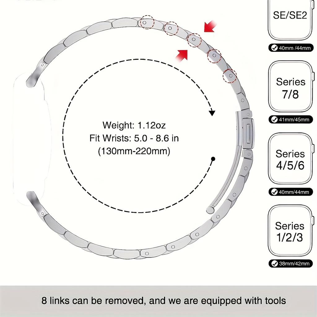 Stainless Steel Strap for Apple Watch Band 38mm 40mm 41mm Watch Strap 42mm 44mm 45mm 49mm Bracelet Sport Metal WatchBand for IWatch 8 7 SE 6 5 4 3 2 1