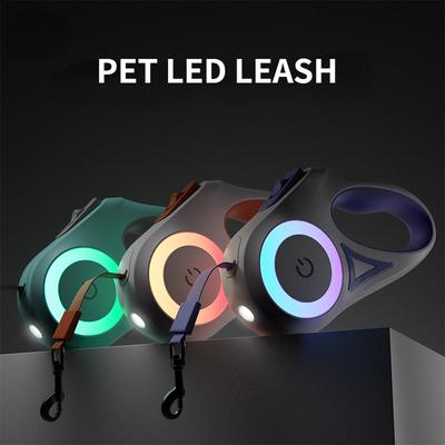 3M Automatic Retractable LED Dog Leash Retractable Roulette Collar for Dog Adjustable Durable Walking Hiking Dog Leash