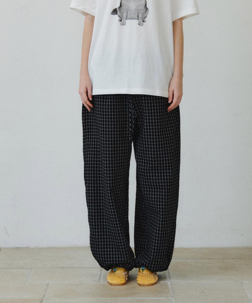MAIS Seersucker Banding Balloon Pants / Black
