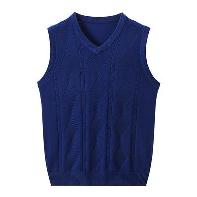 Autumn 2024 Men's Knit V-Neck Sleeveless Pullover Sweater Vest