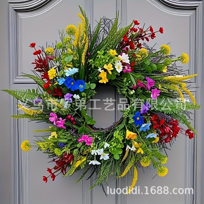 Artificial Flower Wreath Easter Valentines Day Decor Hotel Restaurant Door Hanging Decoration