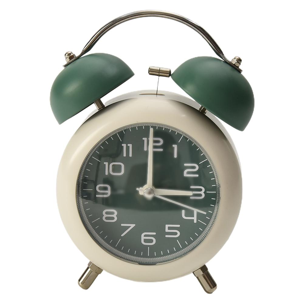Twin Bell Vintage Metal Alarm Clock with Night Light for Dormitory  for Home Office
