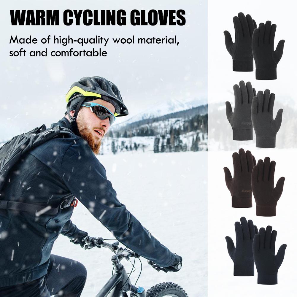 Thicken Fleece Gloves For Men Women Winter Warm Thermal Full Finger Glove Outdoor Running Skiing Cycling Gloves