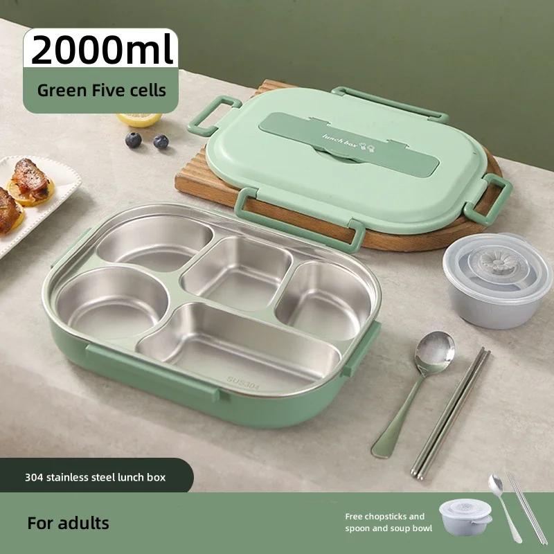 Thermal Lunch Box Stainless Steel Bento Box Student Sealed Portable with Compartment Bento Microwave Heating Food Container