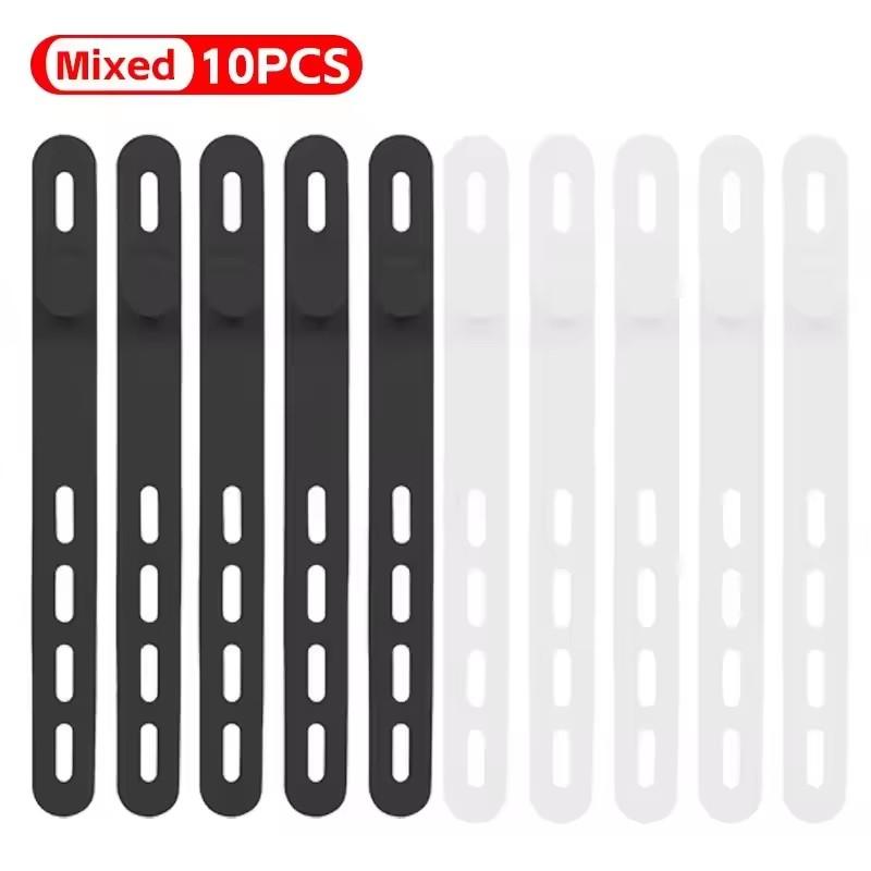 Cable Organizer Reusable Silicone Cable Ties Desk Winder Wire Management Clips for Earphone USB Cord Mouse Home Office Travel
