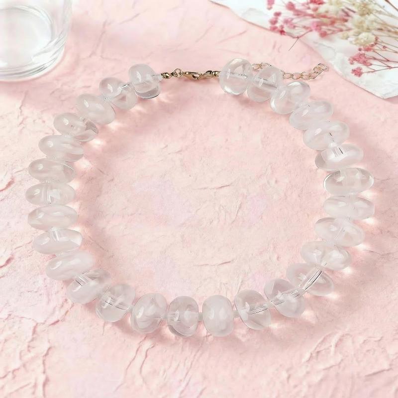 

1Pcs Charms Chunky Jewelry Bohemian Fashion Casual Dopamine Resin Bead Necklace Suitable For Women Daily Vacation Wear A1