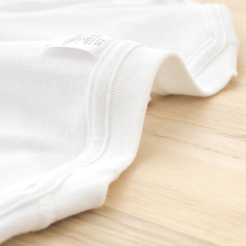 White Pure Cotton Long Sleeved T-shirt for Women