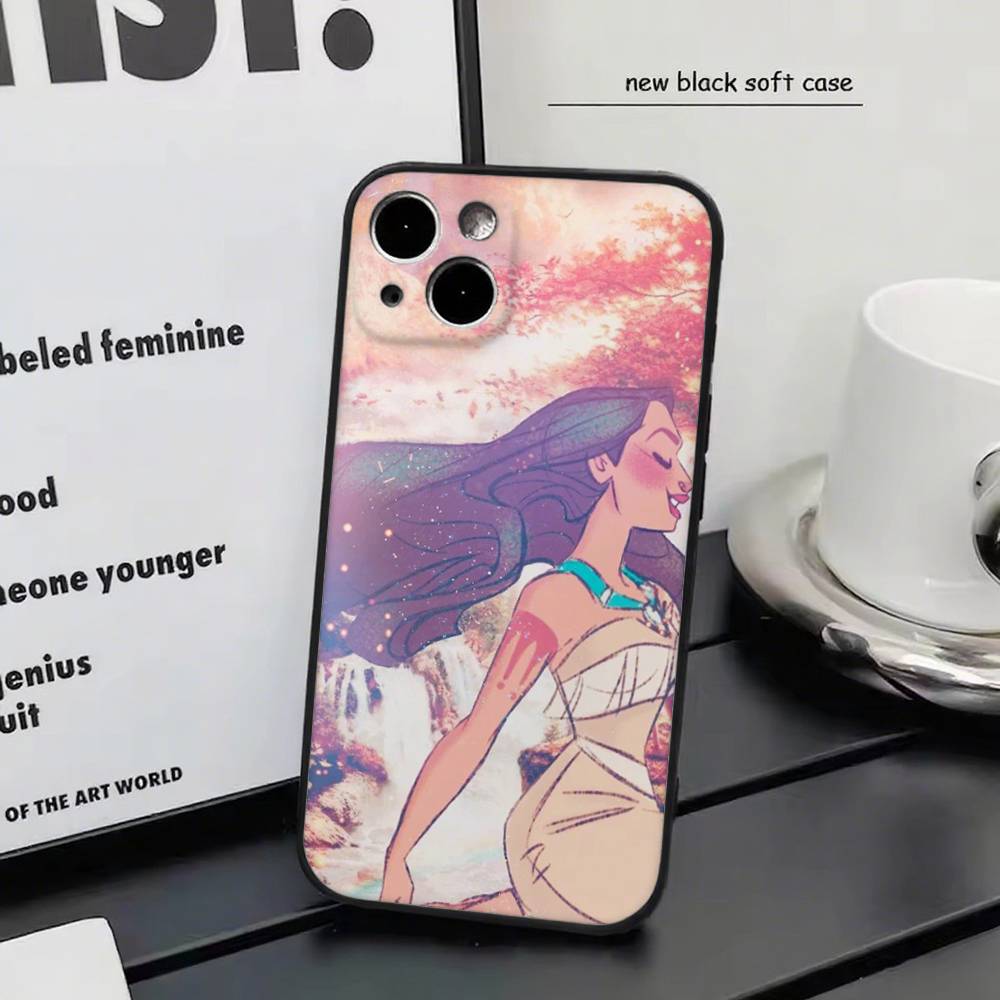Disney Pocahontas For iPhone 13,17,11,12,16,14,15,Plus,Pro Max Soft Silicone Black Phone Case
