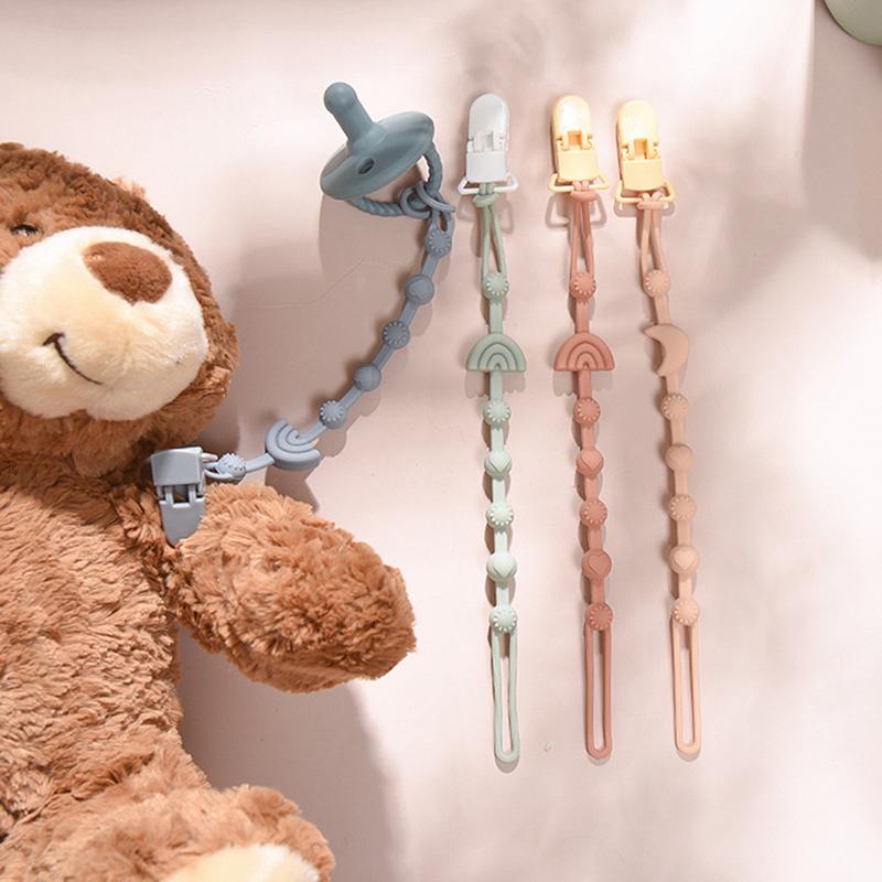 1 Piece Dummy Nipples Holder Clips Baby Silicone Pacifier Chain Clip Babies Teething Chain Toy Gifts For Cute Baby Accessories