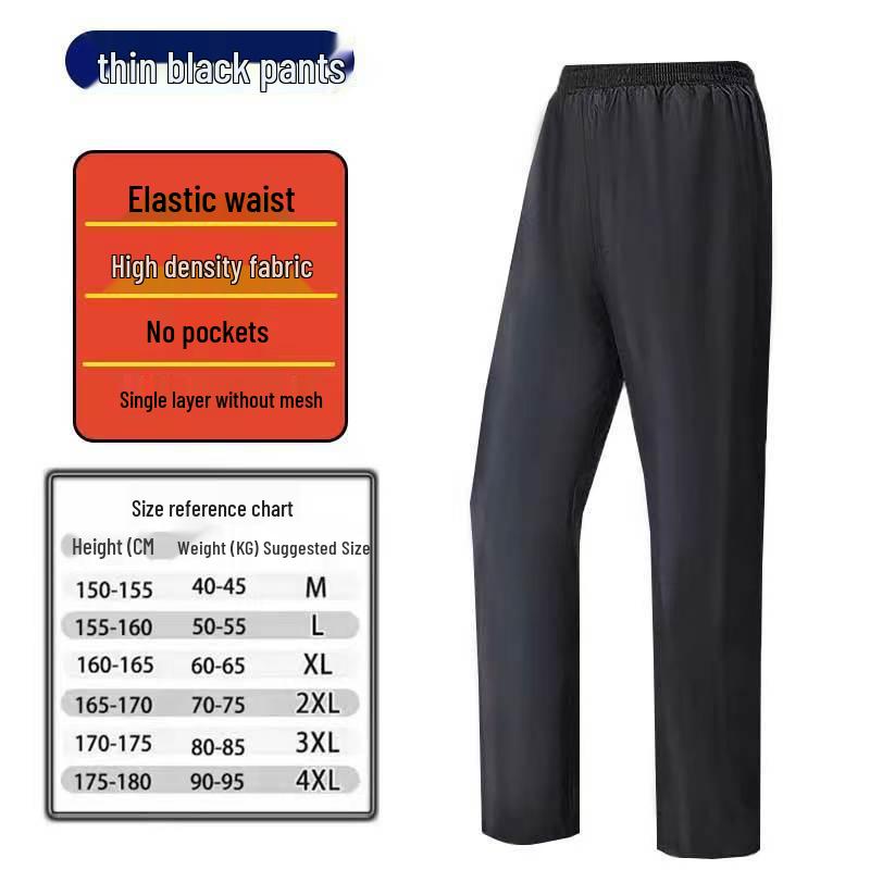 

Унісекс Водонепроникні Дощові Штани - Міцне, Потовщене Зовнішнє Спорядження для Електровелосипеда, Пішого Туризму, Велосипеда та Роботи. XXXL