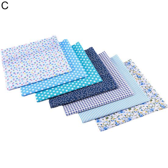 7Pcs Patchwork Cloth Not Fading Breathable Cut At Will Tear Resistant DIY Sewing Printing Wrapping Sewing Craft Cloth for Home