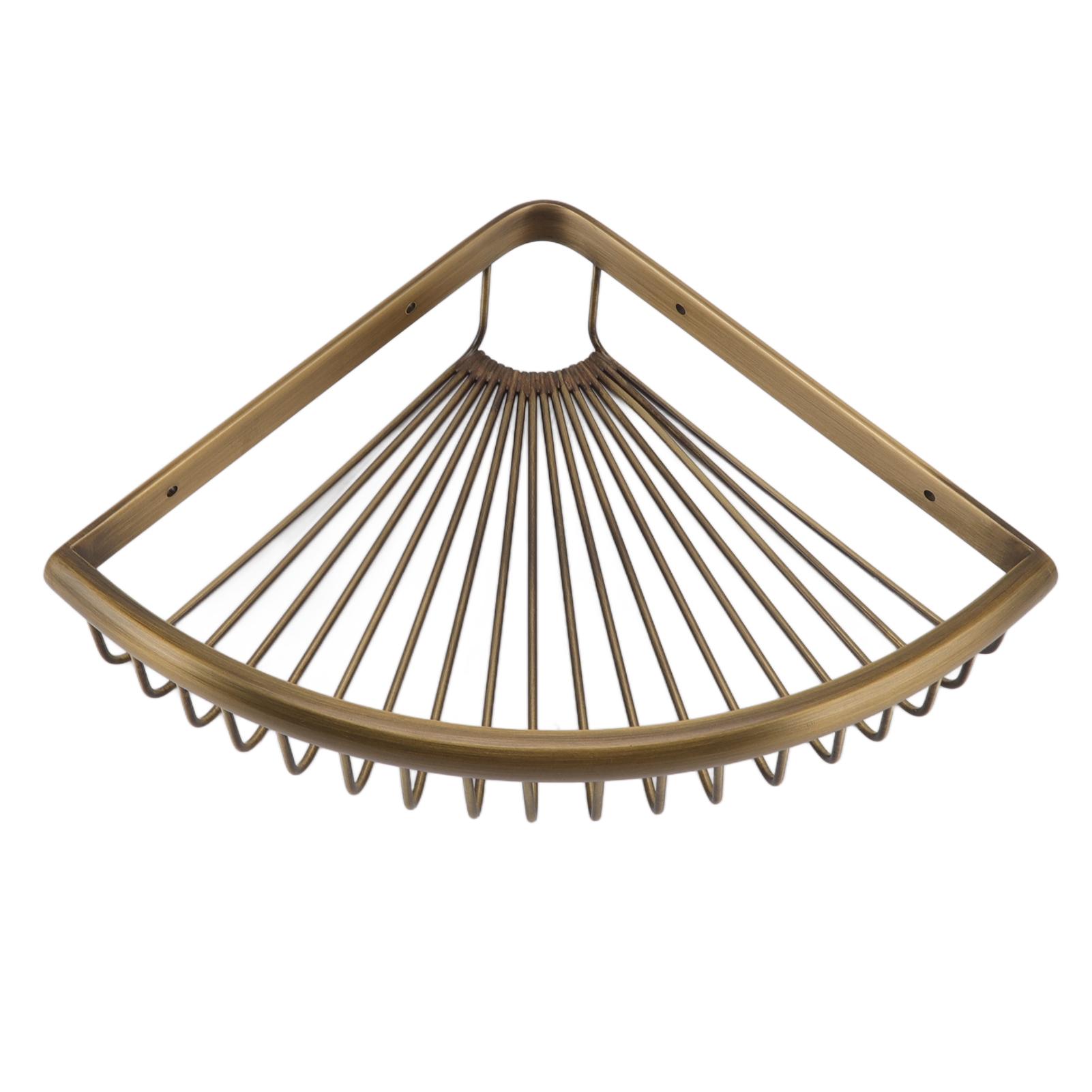 Vintage Corner Shower Caddy Brass Triangular Storage Rack Shelf Bathroom Organizer Corner Shelf