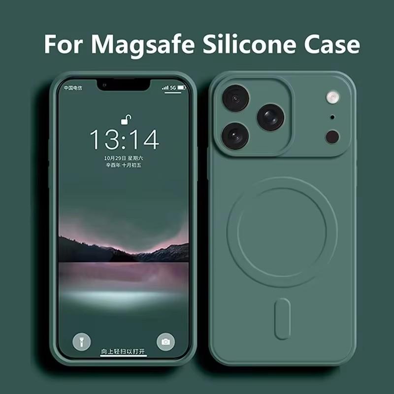 For iPhone 17 Pro Max 17 Air 17Pro Case Magnetic Cover for Mag-safe Liquid Silicone Velvet Lining All-round Camera Protect Shell