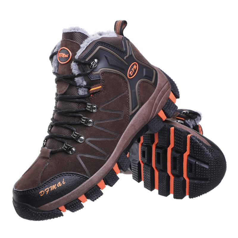 Newest Holfredterse Winter Snow Boots For Mens Wide Fit Leather Ankle Boots Outdoor Waterproof Hiking Lace Up Shoes Big Size 39-45