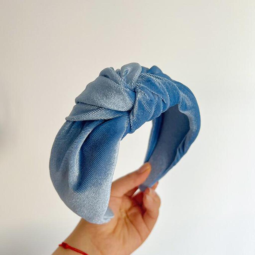 PROLY New Fashion Hairband For Women Solid Color Wide Side Headband Warm Canary Velvet Turban Winter Hair Accessories