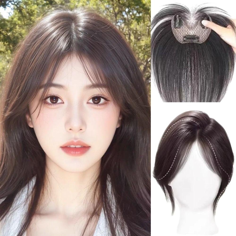 Fake Bangs Hair Toppers Wigs with Bangs Middle Part Fringe Hair Pieces Increase Hair Volume