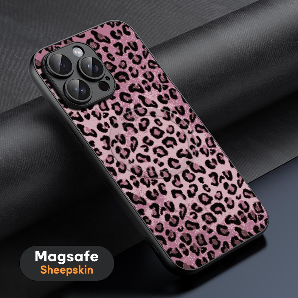 Super fashion Leopard pattern Phone Case For iPhone 17 16 15 14 13 12 11 Plus Pro Max  High-end Luxury Magsafe Sheepskin