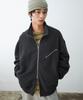 WMC Textured Stand Neck Zip-Up_Charcoal Grey