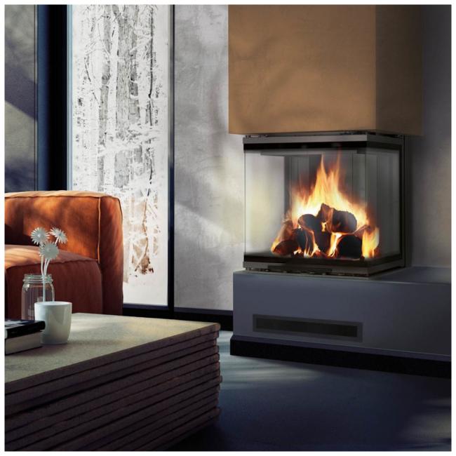 Steel Fireplace KRATKI NBC 500/500 8 kW Ø 200 Lift-up Black Thermotec