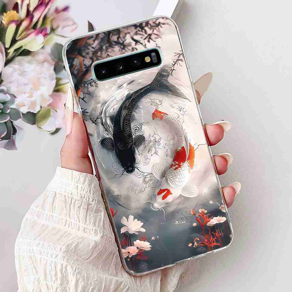 For Samsung Galaxy S10+ Case Fashion Design Soft Silicone TPU Back Cover For Samsung s10+ S10 Plus Butterfly Rose Phone Shell