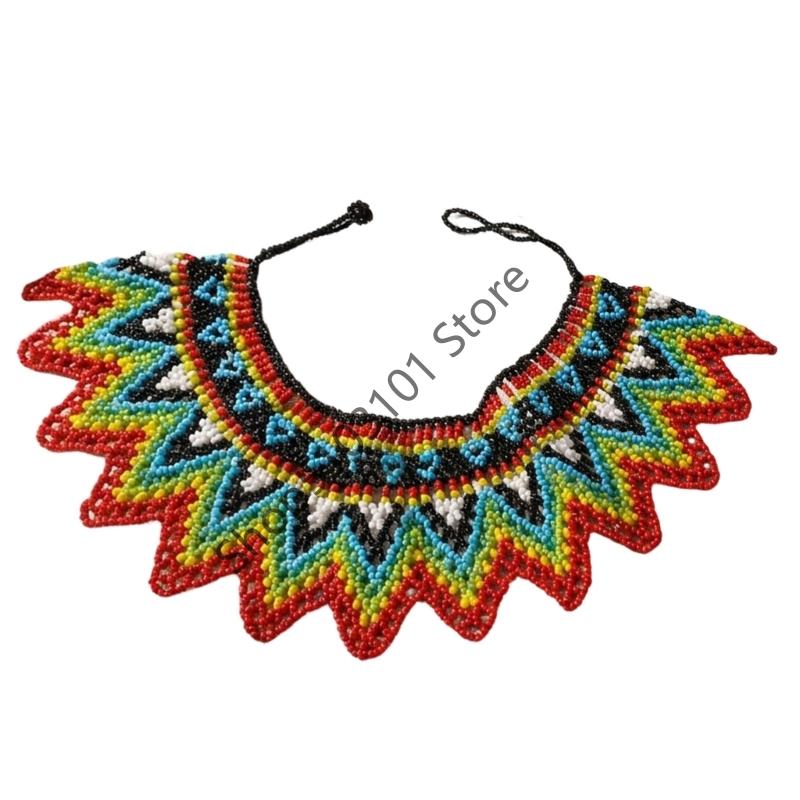 

Handmade Multicolor Rice bead necklace shawl Bohemian Jewelry Women s Collares Statement Jewelry