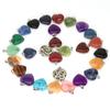 10PC/Set Love Heart Shaped Pendant Natural Stone Rose Quartz Crystal Turquoise Tiger Eye Aventurine Jewelry Making Necklace 20mm