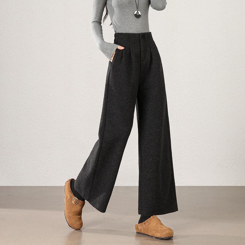 TERRE BLEUE Women's Wool Blend Wide-Leg Suit Pants